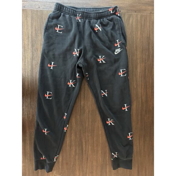 Nike Club Fleece Jogger Mens Medium Drawstring All Over Print Logo Pants - Picture 11 of 12